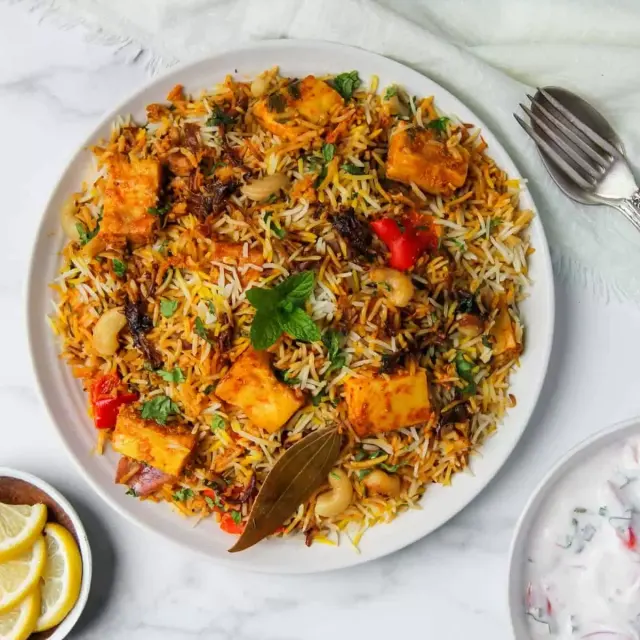 Paneer Biryani at Mehfil, Burlington MA